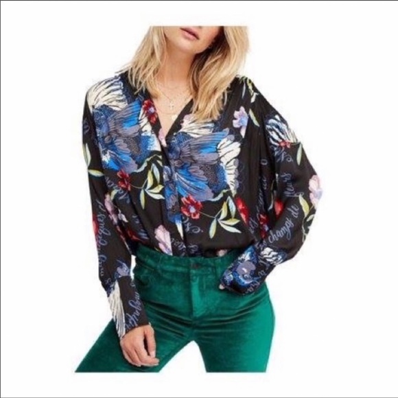 Free People Silky Nights Blouse XS NWT - Picture 2 of 9